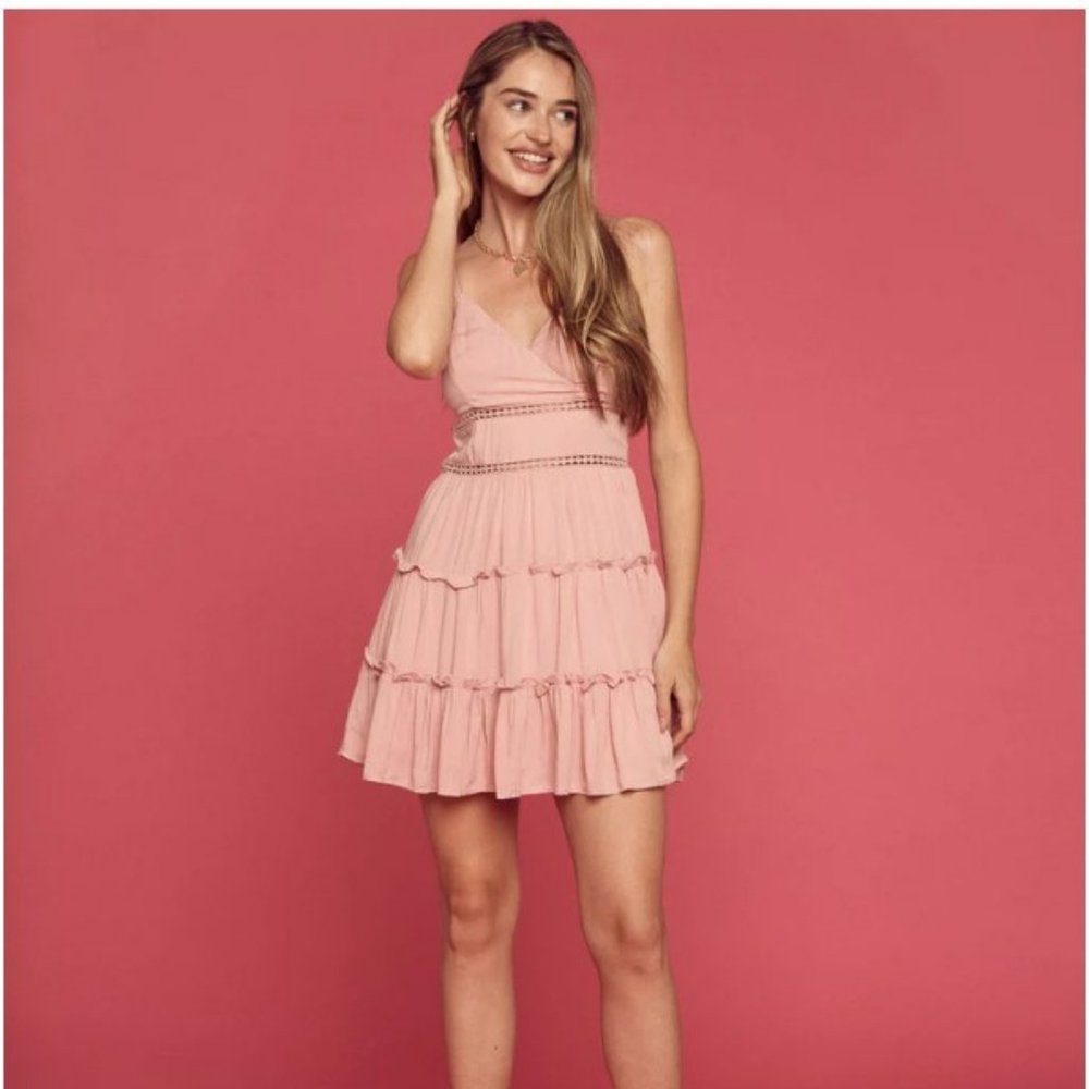 NWT Trixxi - Rose Trim Dress (100% Rayon) - Women's Size M